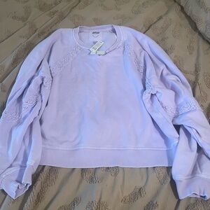 Aerie Light Purple Lace Sweatshirt